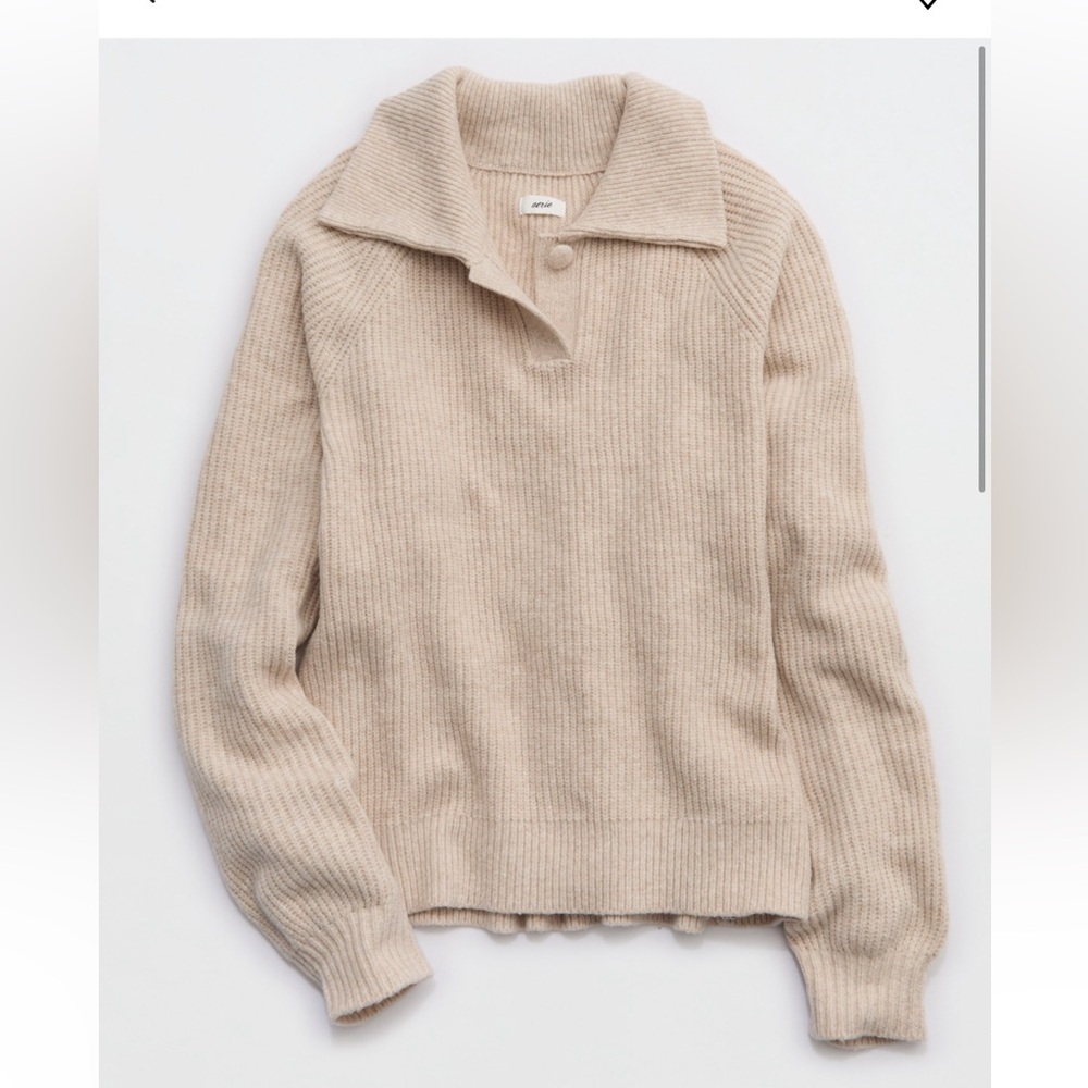 Aerie Classic Quarter Button Sweater
